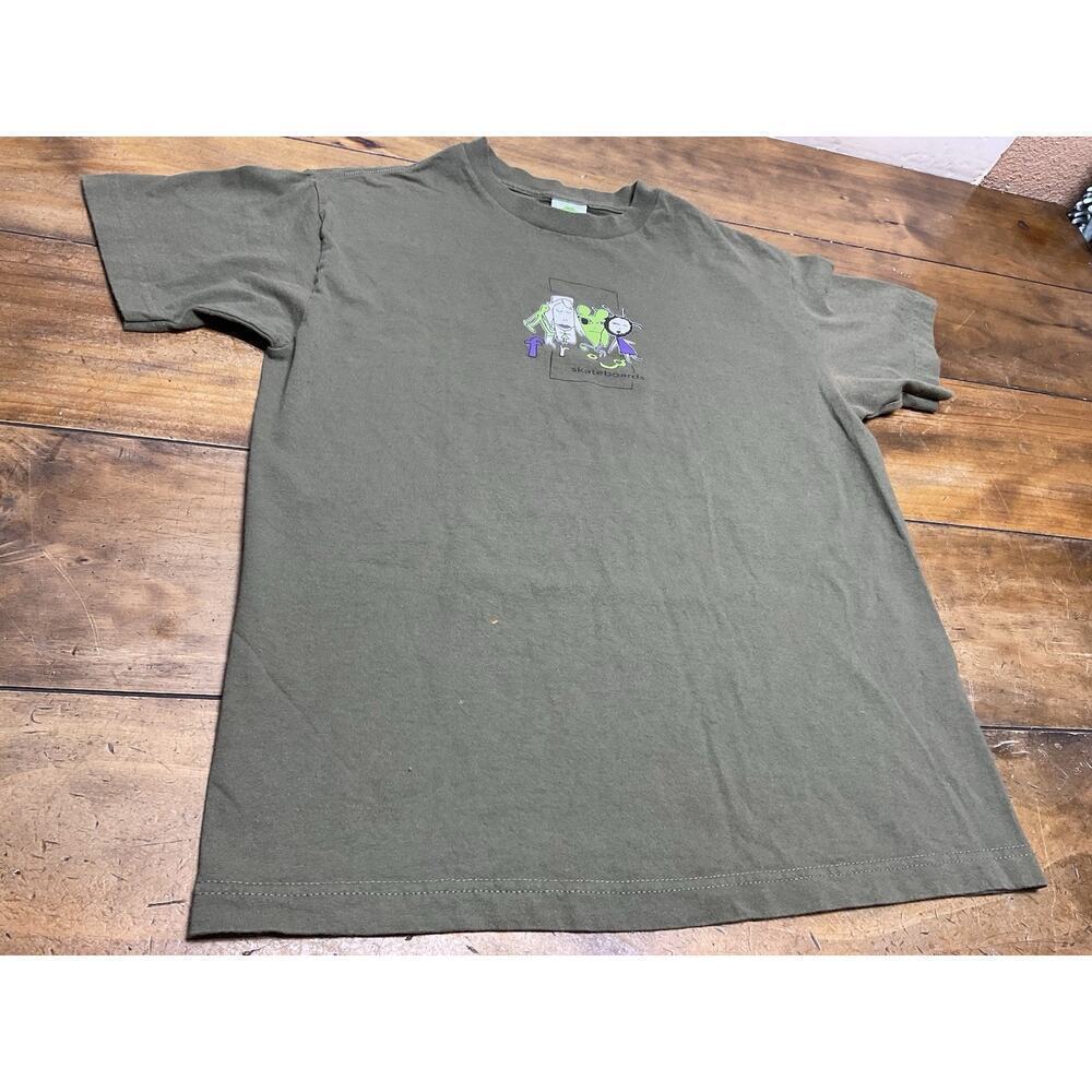 Frog Skateboards Long Day Logo T Shirt Size Small Olive Green